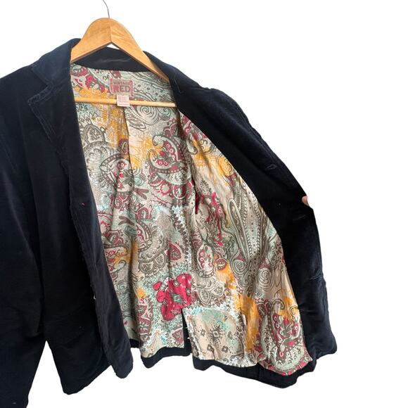 Vintage Red (brand) Black Distressed Whimsigoth 3 Button Lined Blazer sz M - Picture 8 of 14